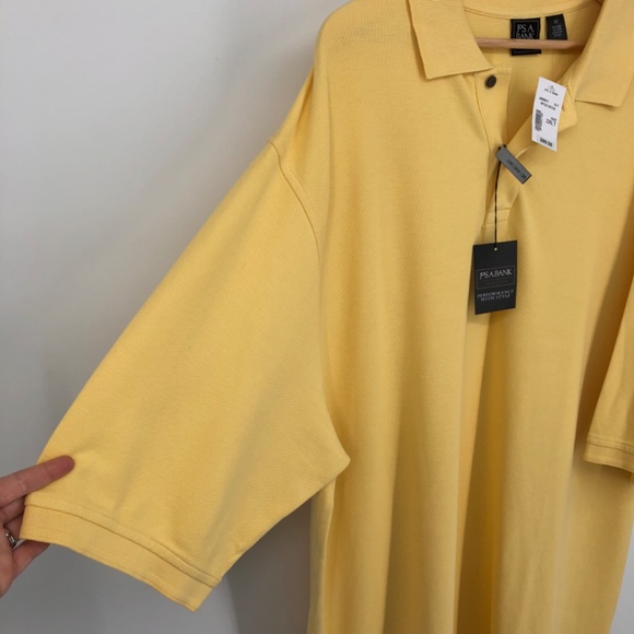 Jos A Bank Mens‎ Traveler Polo Size 2XLT Butter Yellow Short Sleeve Nwt - Picture 7 of 14